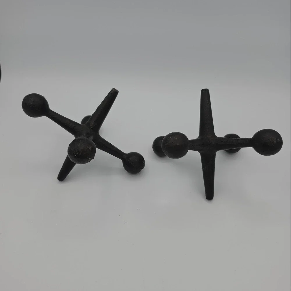 Jacks Bookend Pair Cast Iron Doorstop 6 1/2